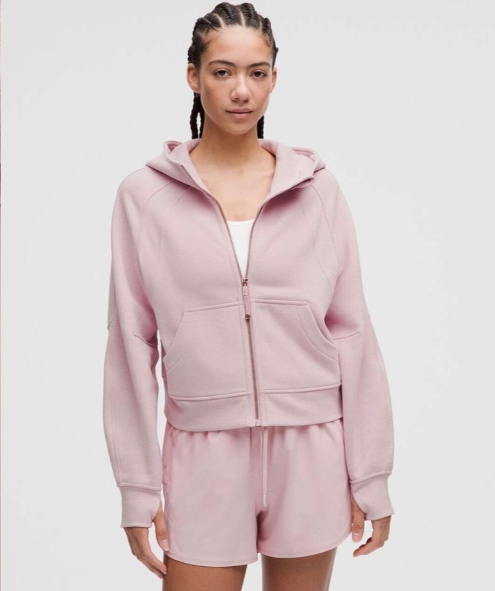 Lululemon Scuba Oversized Full-Zip Hoodie Pink Haze Rose Gold Size XS/S
